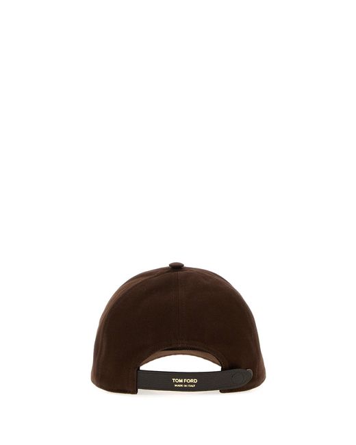 Tom Ford Brown Chocolate Cotton Baseball Cap for men