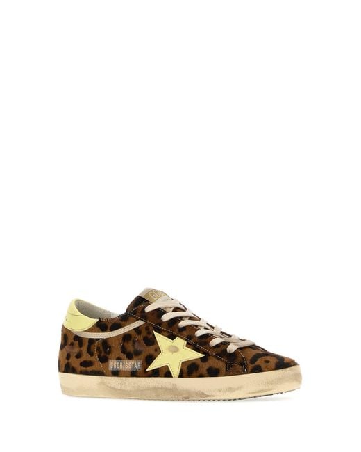 Golden Goose Deluxe Brand Brown Deluxe Brand Printed Calf Hair Super-Star Sneakers