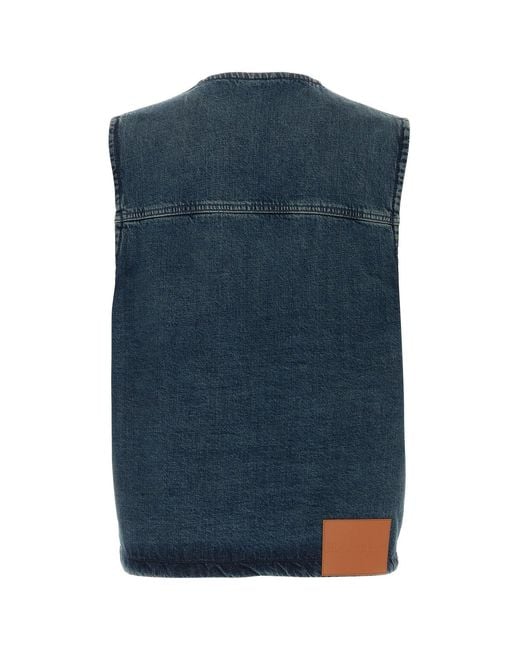 Jil Sander Blue Denim Vest