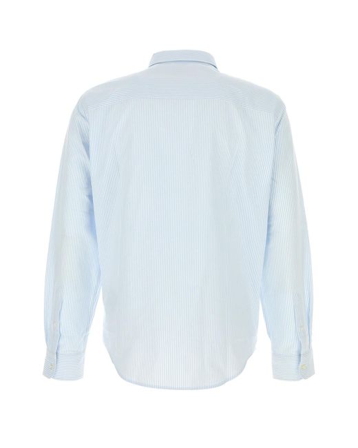 AMI Blue Ami Embroidered Oxford Shirt for men
