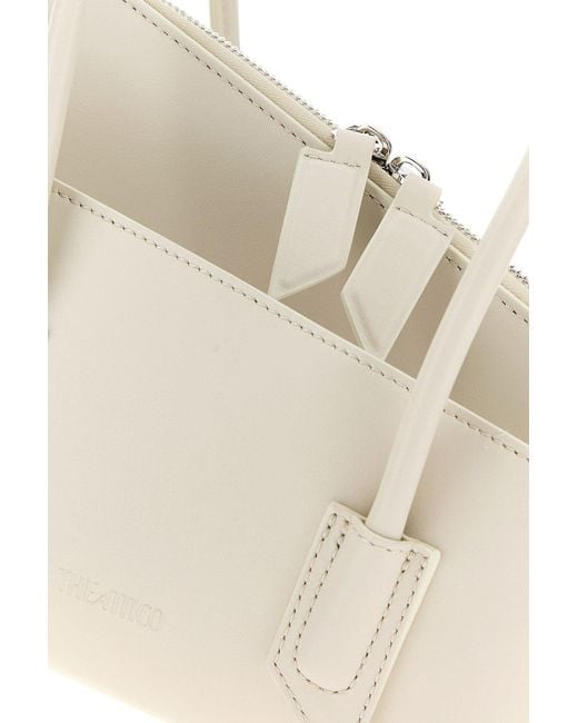 The Attico Natural Ivory Leather Small La Passeggiata Shoulder Bag