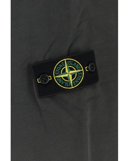Stone Island Black Charcoal Cotton joggers for men