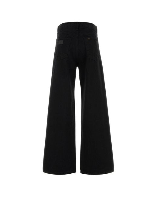 Lois Black Denim Skater Wide-leg Jeans