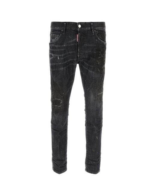 DSquared² Black Stretch Denim Skater Jeans for men