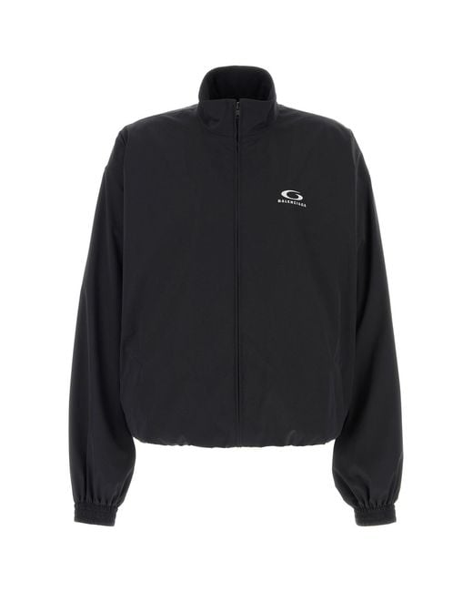 Balenciaga Black Stretch Polyester Oversize Jacket for men