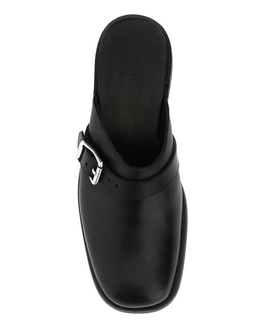 Our Legacy Black Leather Slippers for men