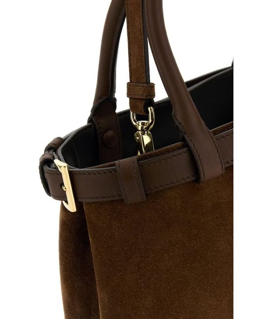 Borsa a mano Buckle in pelle scamosciata marrone di Prada in Brown