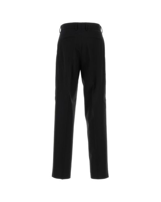 Pantalone in lana nera di Fendi in Black da Uomo