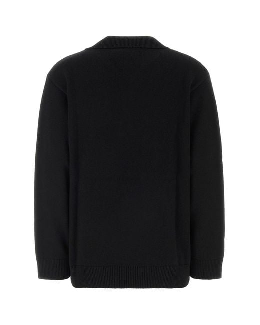 Valentino Garavani Black Cashmere Polo Shirt