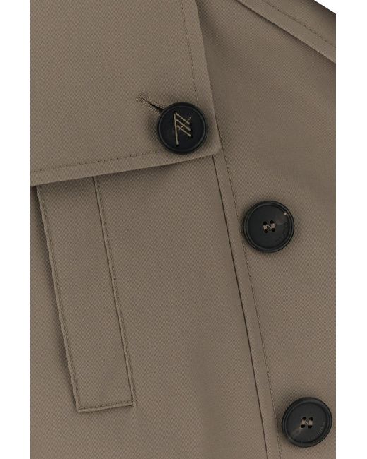 The Attico Green Dove Grey Gabardine Trench Coat