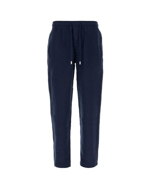 Pantalone Pacha in lino blu navy di Vilebrequin in Blue da Uomo