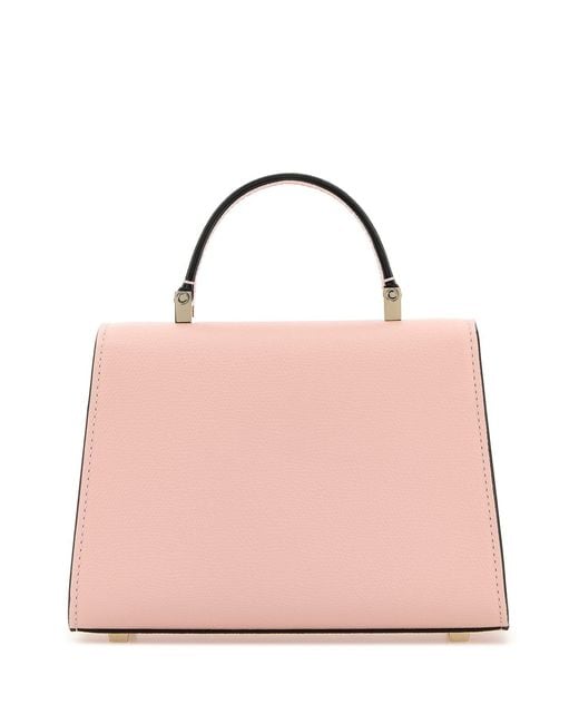 Valextra Pink Leather Micro Iside Handbag