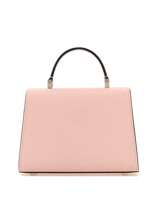 Valextra Pink Leather Micro Iside Handbag