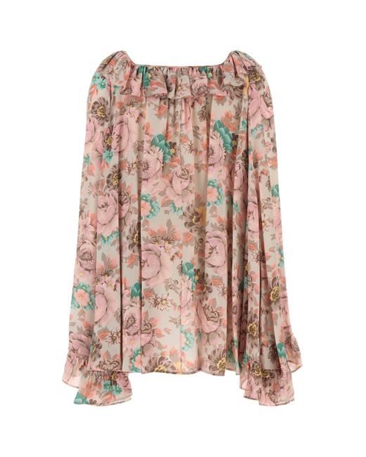 Mini abito in crepe stampato di Chloé in Pink