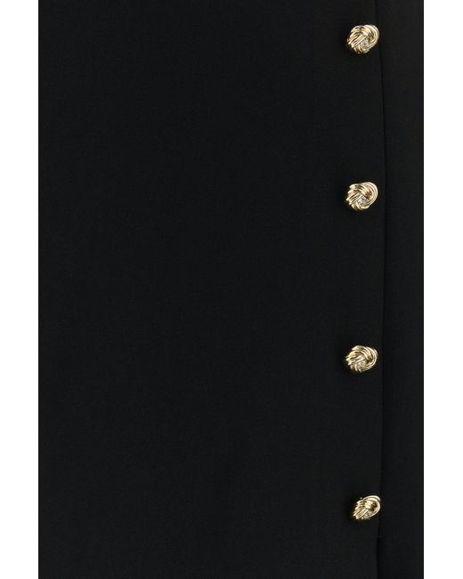 Alessandra Rich Black Stretch Cady Dress