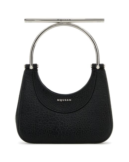 McQueen Black Mini Cross-Bar Handbag
