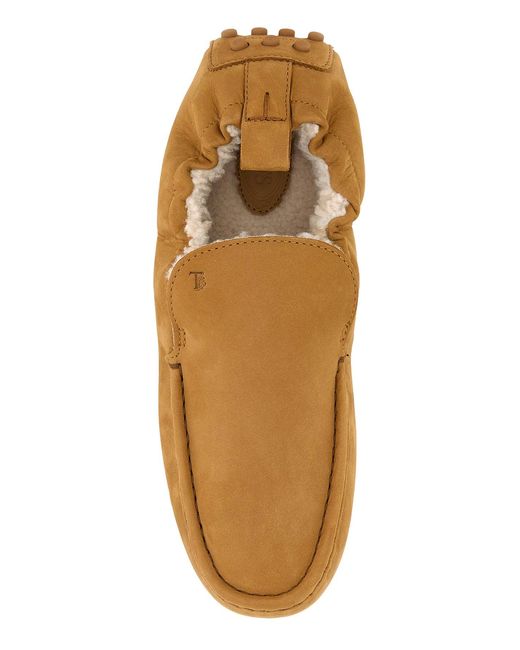 Tod's Brown Camel Suede Loafers