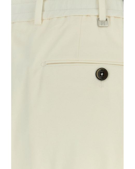 PT Torino White Stretch Cotton Blend Style joggers for men