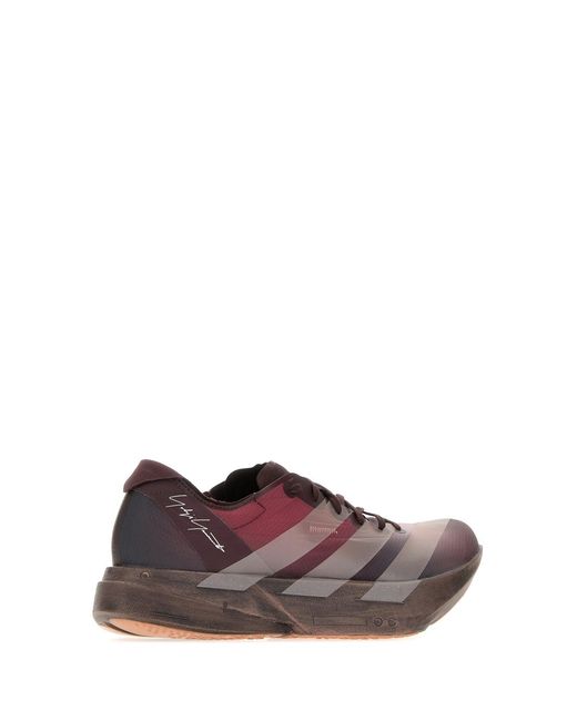Y-3 Brown Burgundy Fabric Y3 Adios Pro 4 Sneakers