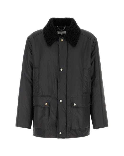 Maison Margiela Black Graphite Polyester Padded Jacket for men