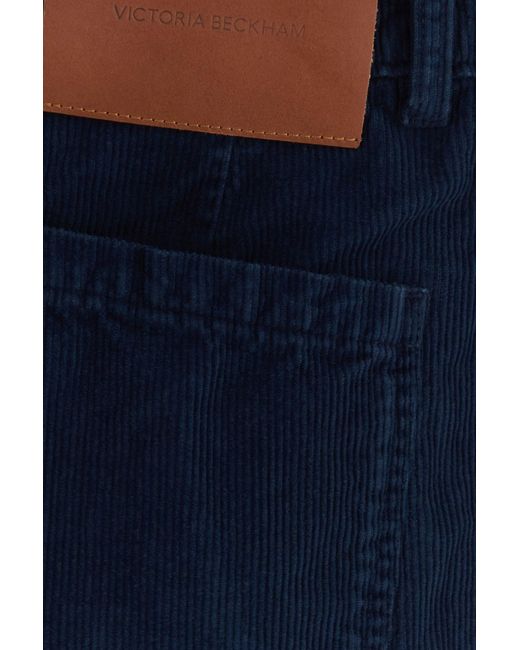 Victoria Beckham Blue Corduroy Flared Pant