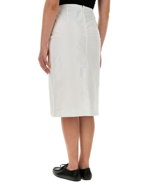 Jil Sander White Faille Skirt