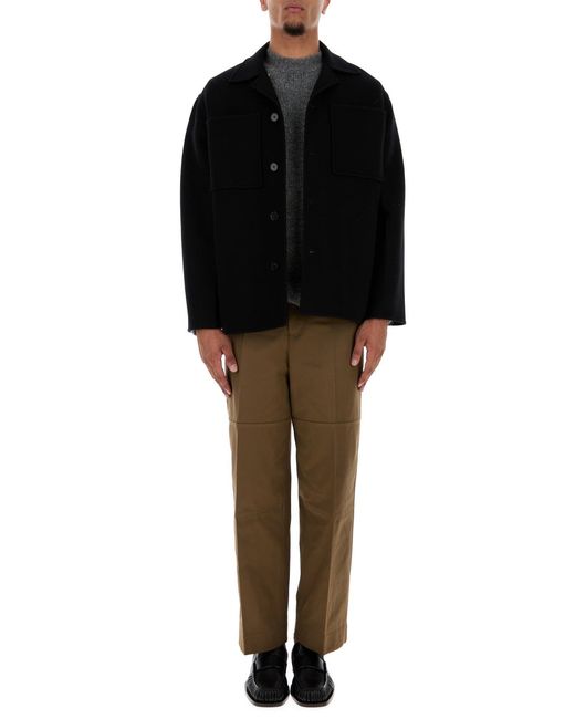 Pantalone in twill marrone di Jil Sander in Natural da Uomo