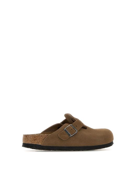 Birkenstock Brown Boston Sfb Dark Tea, Suede Leather