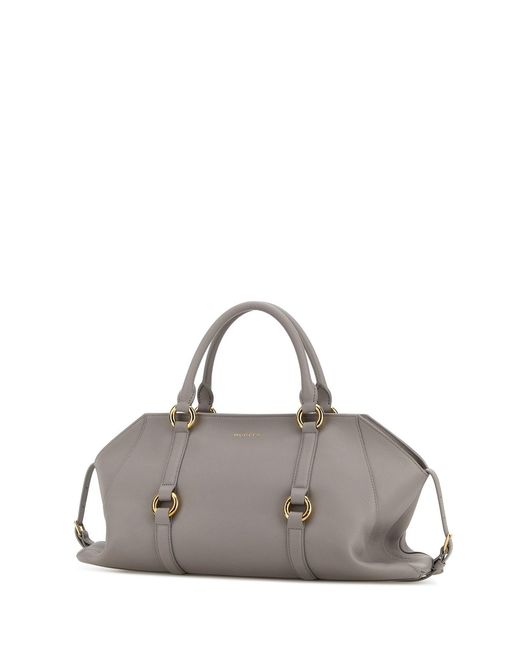 McQueen Gray Grey Leather Medium Farringdon Handbag