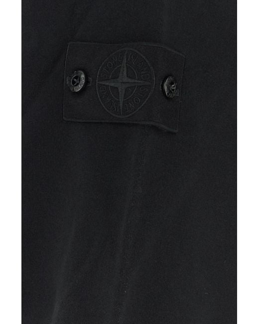 Stone Island Black Slate Stretch Cotton Sweatshirt for men