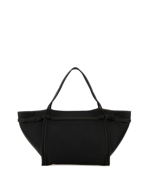 Tod's Black Leather Tim Shopping Bag