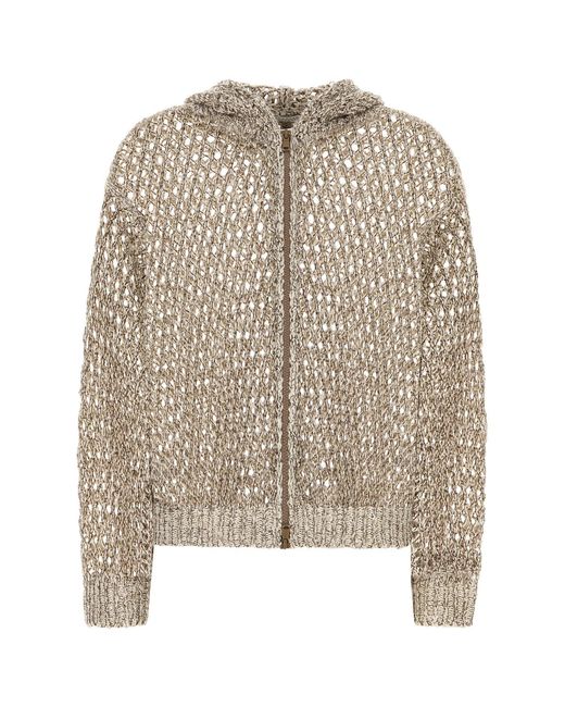 Brunello Cucinelli Multicolor Crochet Sweatshirt