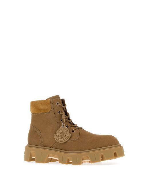Moncler Brown Suede Peak City Ankle Boots for men