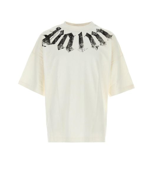 Palm Angels White Cotton Oversize T-shirt for men