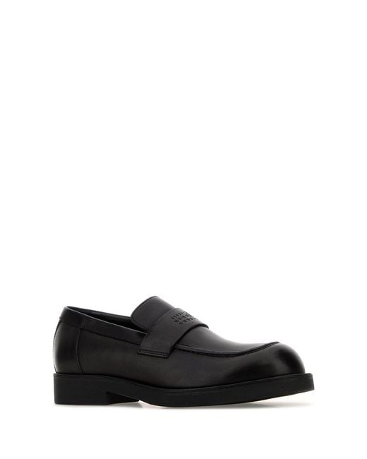 MM6 by Maison Margiela Black Leather Loafers for men