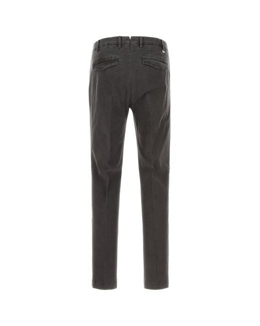 PT Torino Black Dark Grey Stretch Cotton Pant for men