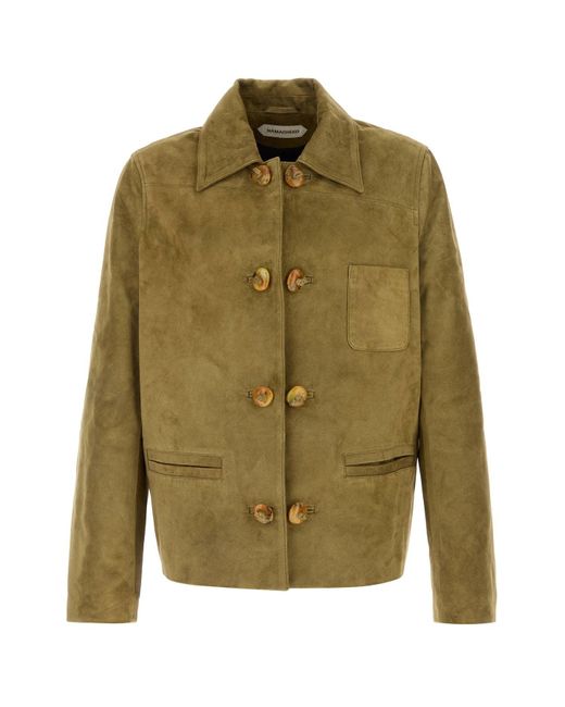 NAMACHEKO Green Khaki Suede Osterly Jacket for men