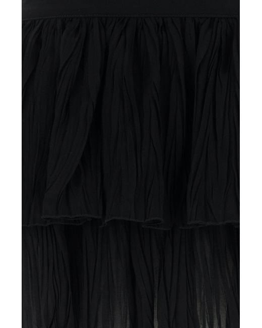 Blumarine Black Ruffle Pleated Mini Skirt