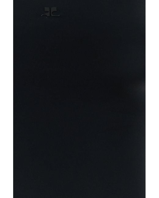 Courreges Black Stretch Nylon Swimsuit