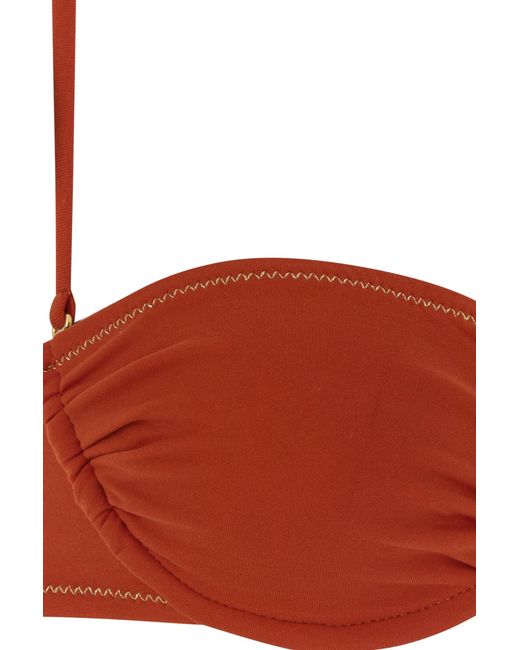 Reina Olga Red Coral Stretch Nylon Hammond 2.0 Bikini Top