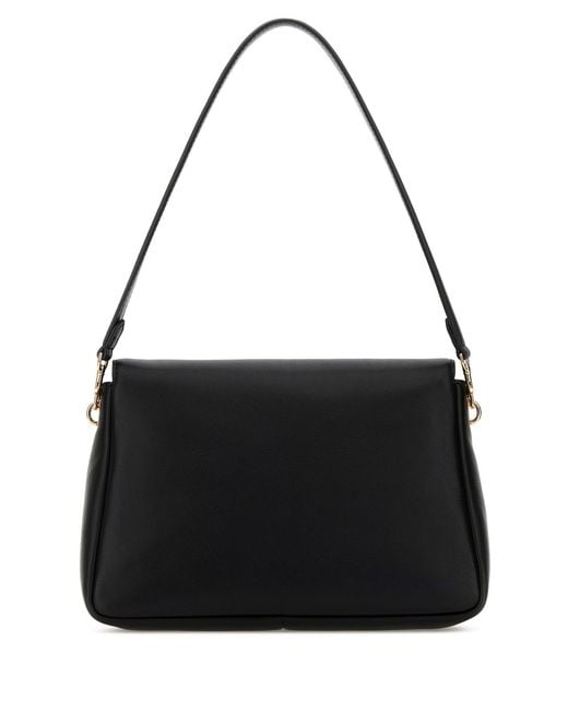 Tory Burch Black Leather Charlie Shoulder Bag