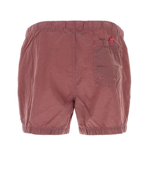 Stone Island Dark Pink Nylon Swimming Shorts for men