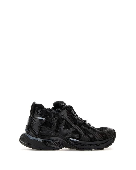 Balenciaga Black Textured Runner Sneakers for men