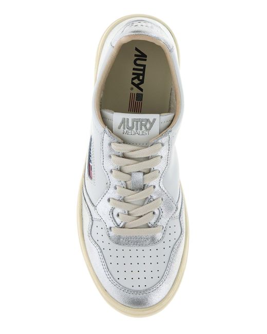 Autry White Two-Tone Leather Medalist Sneakers