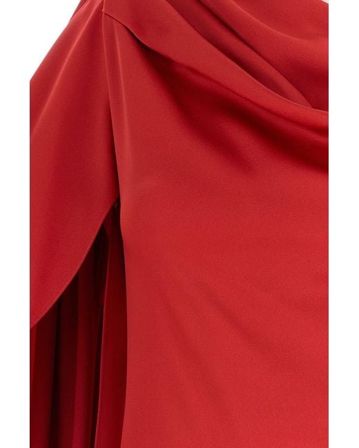 Stella McCartney Red Satin One-shoulder Mini Dress