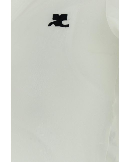 Courreges White Polyester Polo Dress
