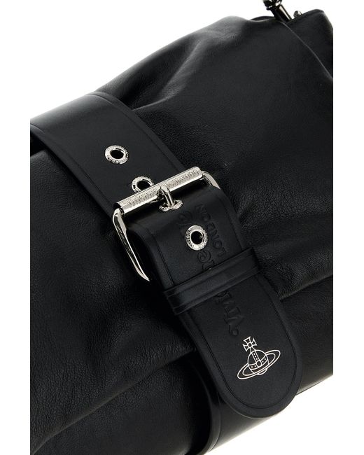 Vivienne Westwood Black Leather Hazel Xl Shoulder Bag