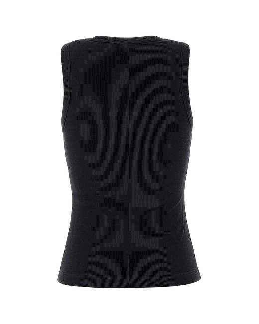 McQueen Black Stretch Cotton Tank Top
