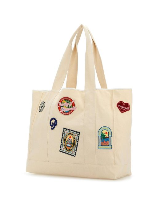 Pantamolle Natural Ivory Canvas Shopping Bag for men