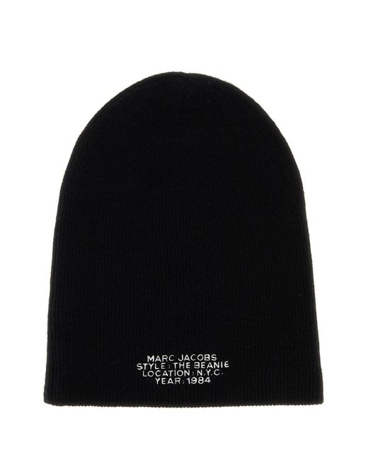 Marc Jacobs Black Wool Blend The Beanie Beanie Hat